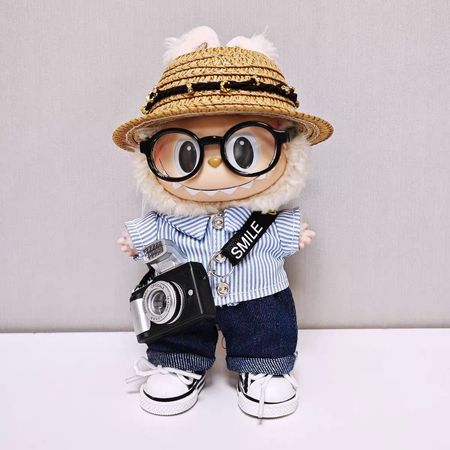 Labubu doll clothes 17cm vinyl doll clothes set sitting party costume universal for the first, second and third generations